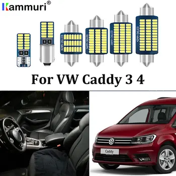 

100% Error Free White LED Interior Light Kit For Volkswagen VW Caddy 3 4 MK3 MK4 led interior Map Dome Trunk lights（2004-2018)