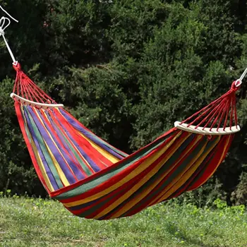 

Portable Double Camping Hammock Parachute canvas Sleeping Swing Hammock for Outdoors Backpacking Travel Beach
