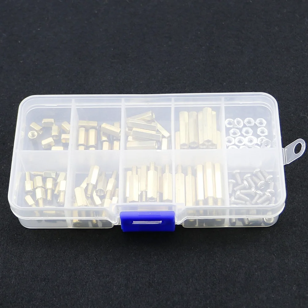 M3 Male-Female Brass Hex Column Standoff Support Spacer Pillar 120Pcs For PCB Board