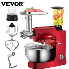 VEVOR 4 In 1 Mutifunctional Machine Electric Mixer Meat Grinder Juicer Blender Tabletop Kitchen Robot 5QT Bowl 6-Speed Home Use