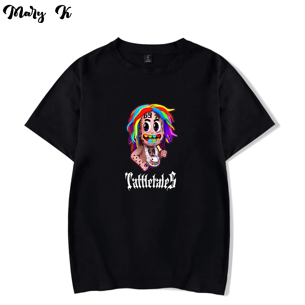 Футболка Kpop 6ix9ine для мужчин и женщин смешная тенниска с коротким рукавом в стиле