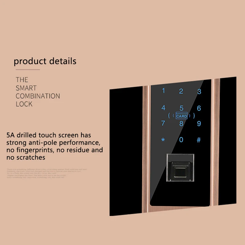 lock access control slide glass card APP smart door lock Smart fingerprint lock door lock electronic semi-automatic password