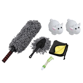 

2Pcs Mini Sheep Miniature Flower Pot Plant Craft with Car Duster Kit,Set of 4