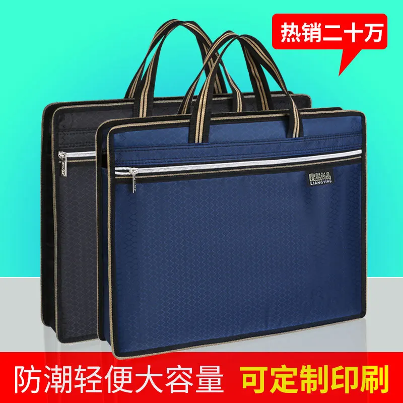 

File Bag Canvas Information Office Portfolio Men's Hand Women's Large Students Tutorial Lesson Zipper Carrying Book A4