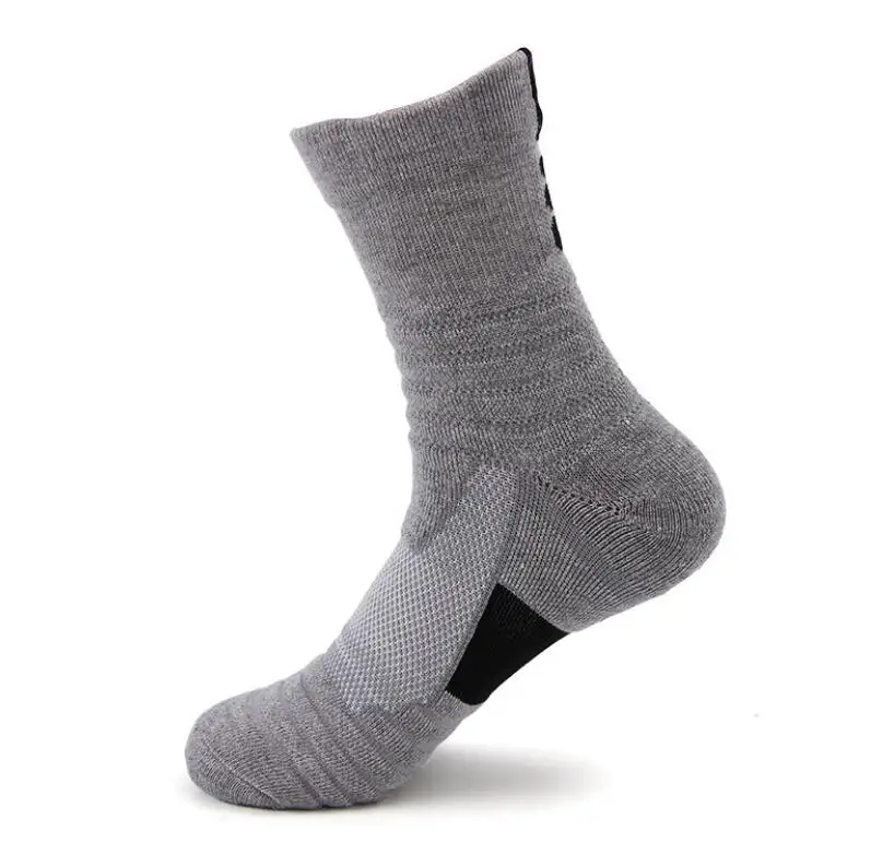 Мужские носки для баскетбола с цифровой печатью, хлопковые носки для бега, Нескользящие Компрессионные носки для велоспорта, мужские толстые носки - Цвет: 000127-4