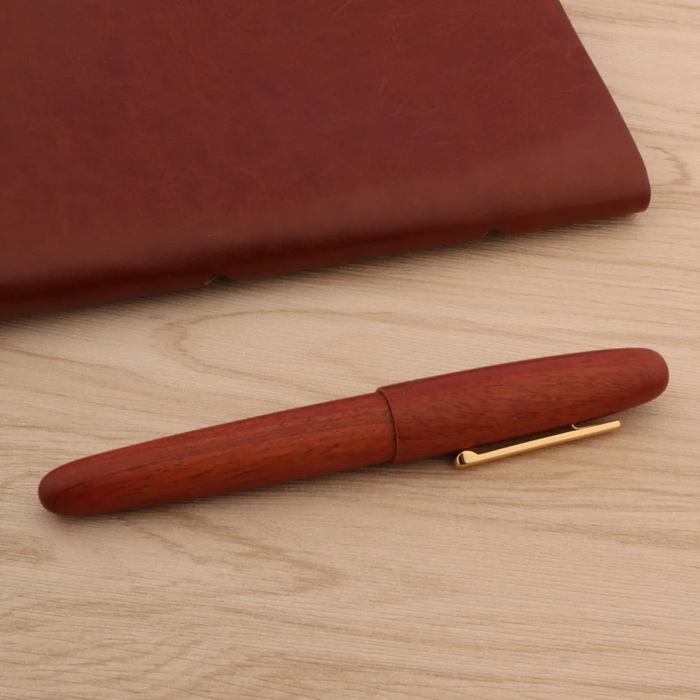 Luxury Jin Hao 9056 Red Wooden Fountain Pen Mahogany F Fude