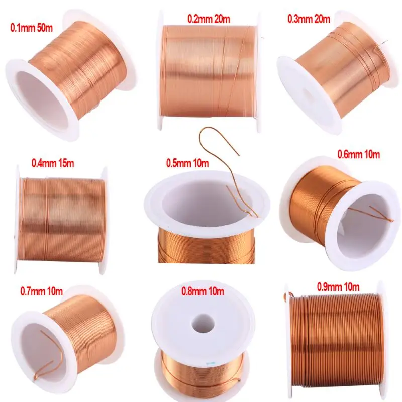 1-3rolls měď lacquer drát 0.06mm -1.2mm kabel měď drát magnetem drát enameled měď klikatý drát svitek měď drát