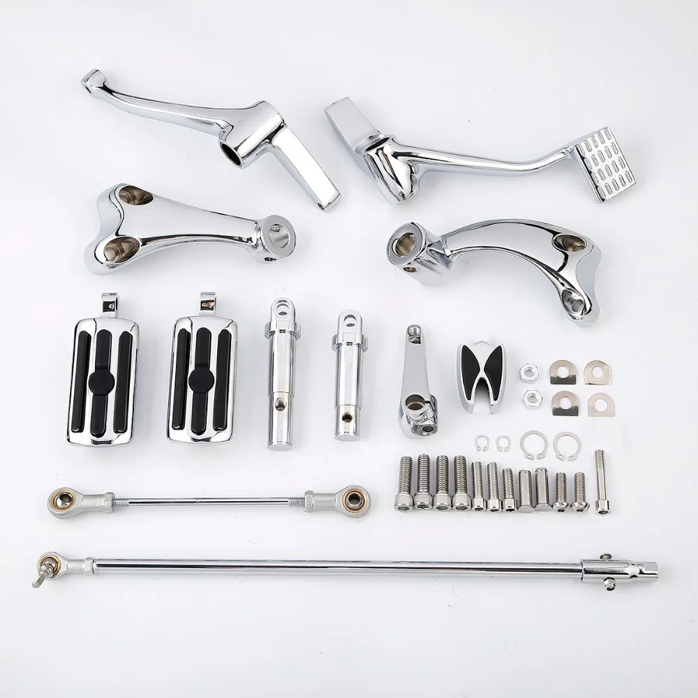 

Chrome Forward Control Footpegs Linkage Kit For Harley Sportster XL883N XL1200X 883 Iron 1200 Super Low Seventy Two