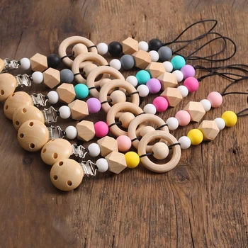 

Handmade Silicone Pacifier Chains Safe Teething Chain Baby Teether Eco-friendly Pacifier Clips Holder Chain