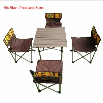 

Outdoor Aluminum Alloy Folding Camping Table Chair set Aluminium Alloy Picnic Table Ultra-light Durable Table Chair Road Trip