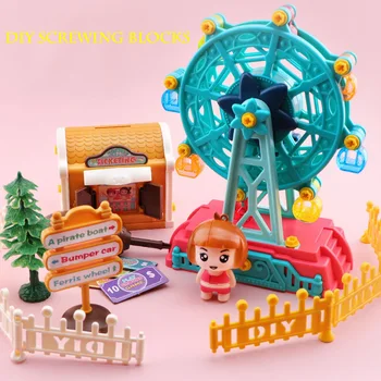 

Amusement Park DIY Kit Toy Bricks Disassembly Assembly Building Blocks Educational Toys For Boys and Girls With Free Screwdriver