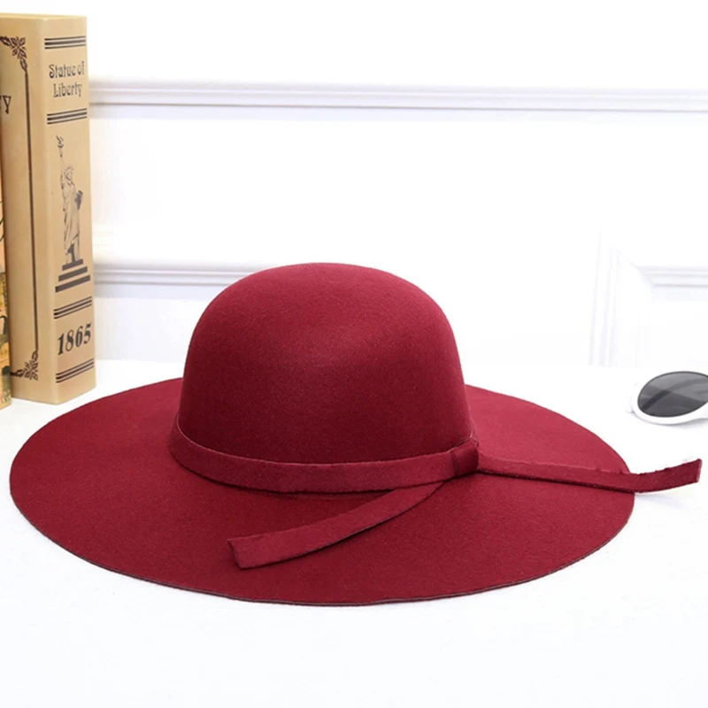 Осень зима лето мода Fedoras Винтаж чистый женская пляжная шляпа от солнца женский волны с большими полями шляпа от солнца Fedoras леди шляпа от солнца - Цвет: BY