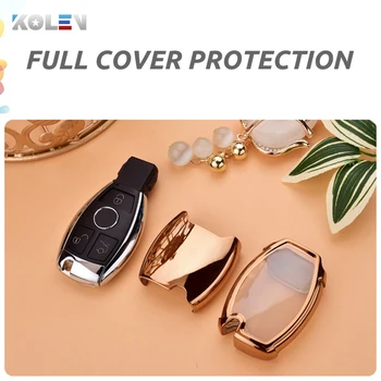 Placcatura TPU PC Car Remote Key Case Cover Shell per Mercedes Benz C A B G R Class W205 GLC GLA W204 W176 W203 W212 W463 W251 AMG - Placcatura TPU PC Car Remote Key Case Cover Shell per Mercedes Benz C A B
