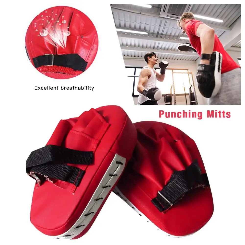 Curved Boxing Punching Mitts Boxing Pads PU Leather Muay Thai Martial Art Kickboxing Punch Target Focus Shield Mitts