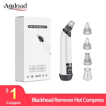 

Blackhead Remover with Hot Compress Function USB Rechargeable Pore Vacuum Cleaner Acne Pimple Removal Tool Beauty Machine