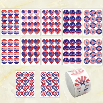 

1 Set of Independence Day American Flag Stickers Self-Adhesive Patriotic Party Decals Paste(12 Sheets of Sticker +1 Roll of Stic
