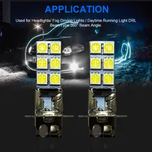 Ampoule de phare de voiture H3 12LED 55W, phare de conduite, antibrouillard blanc Super lumineux, accessoires automobiles, 6000K, 2 pièces 