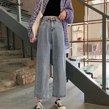 

Jeans Women High Waist Chic Wide Leg Denim Trousers Plus Size 2XL Loose Highs Quality Female Womens Ins Loose Slim Korean Style