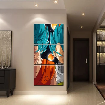 

Frame Home Decor Living Room Wall Pictures 3 Pieces Seven Dragon Ball Characters Art Painting Modular HD Printed Canvas Poster