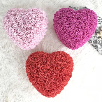 

25cm Red Rose Teddy Bear Heart of Rose Artificial Flower Valentines Day Gift Wedding Party Decoration Christmas Girlfriend Gifts