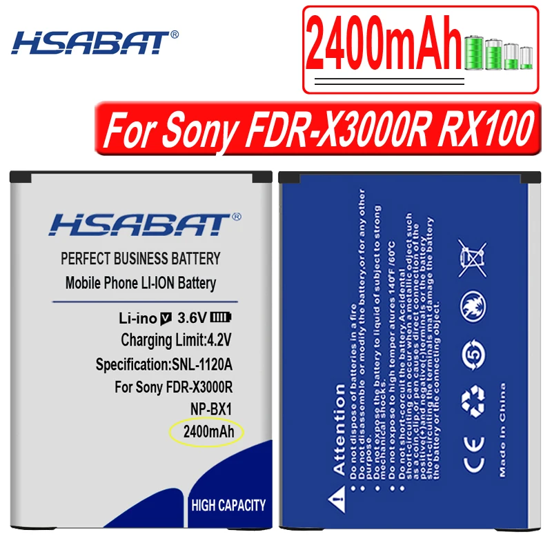 2400 мА/ч NP-BX1 npbx1 np bx1 Батарея для sony FDR-X3000R RX100 AS100V AS300 HX400 HX60 AS50 WX350 AS300V HDR-AS300R FDR-X3000 |