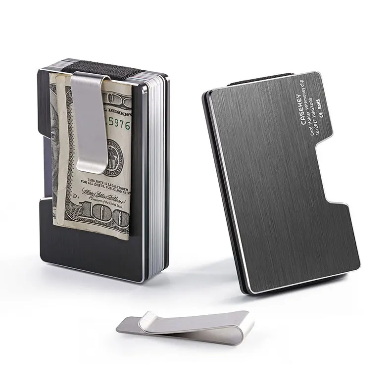 RFID алюминиевый Миниатюрный держатель карт кошелек антимагнитный Сплав Мужские Кредитные ID-карты чехол Модный женский тонкий Зажим для долларов кошелек