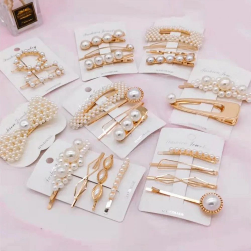 

2019 NEW women Pearl Metal Hair Clip Hairband Comb Bobby Pin Barrette Hairpin Headdress Headwear Accessories