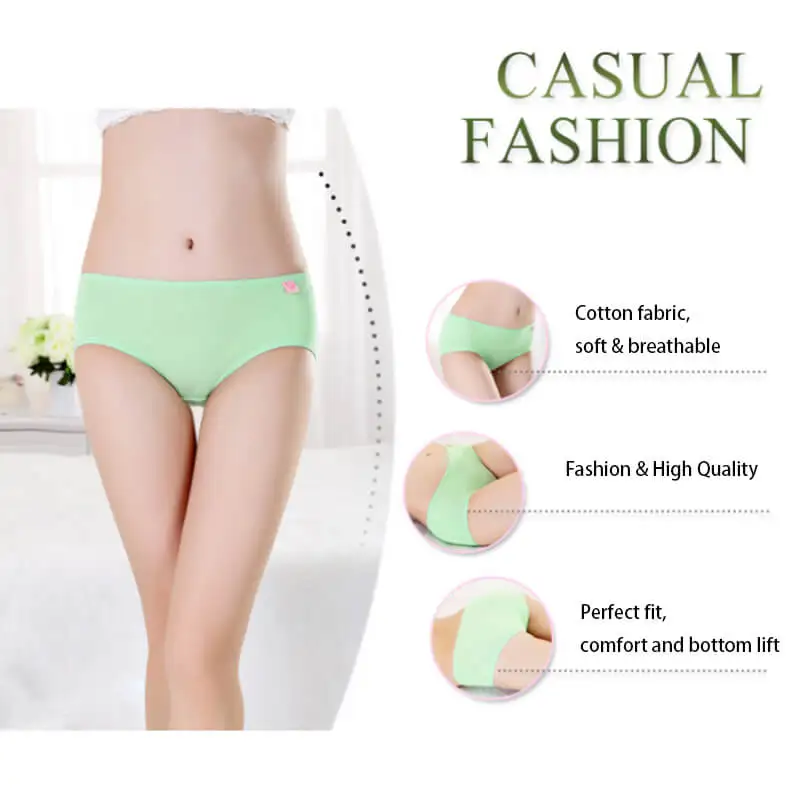 S M L Women Panties Solid Cotton Underwear Women Briefs 6pcs Ladies Pink Panties Sexy Intimates Underpants Knickers for Girls