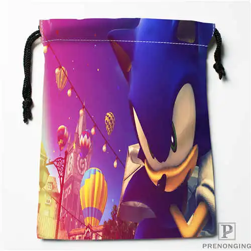 Bags Пользовательские PrintingSonic-the-HedgehogDrawstring хозяйственные сумки дорожный мешочек для хранения плавать Пешие прогулки игрушка сумка унисекс мульти Size18-12-31-50 - Цвет: Bags