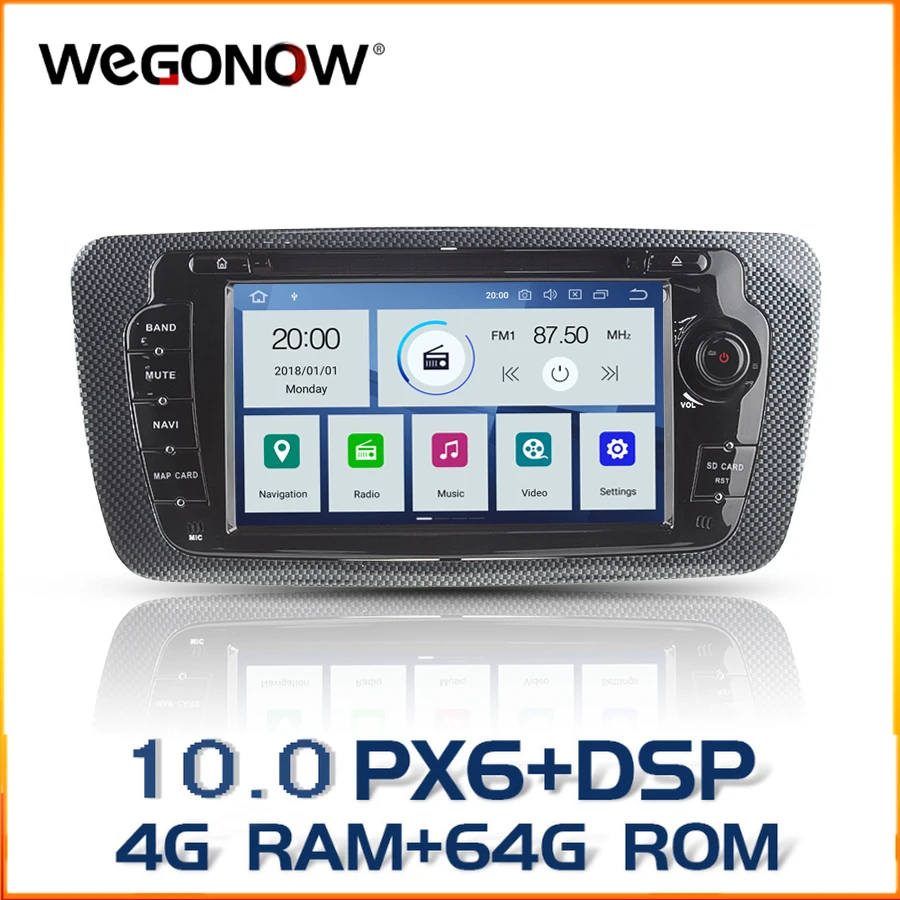 Автомобильный мультимедийный DVD плеер DSP PX6 IPS Android 10 4 ГБ ОЗУ GPS карта RDS радио Bluetooth