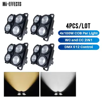 

4pcs/lot 4 Eyes LED COB Par Light 4x100W 2IN1 Blinder Light DMX Dj Light Audience Stage Lighting Effect