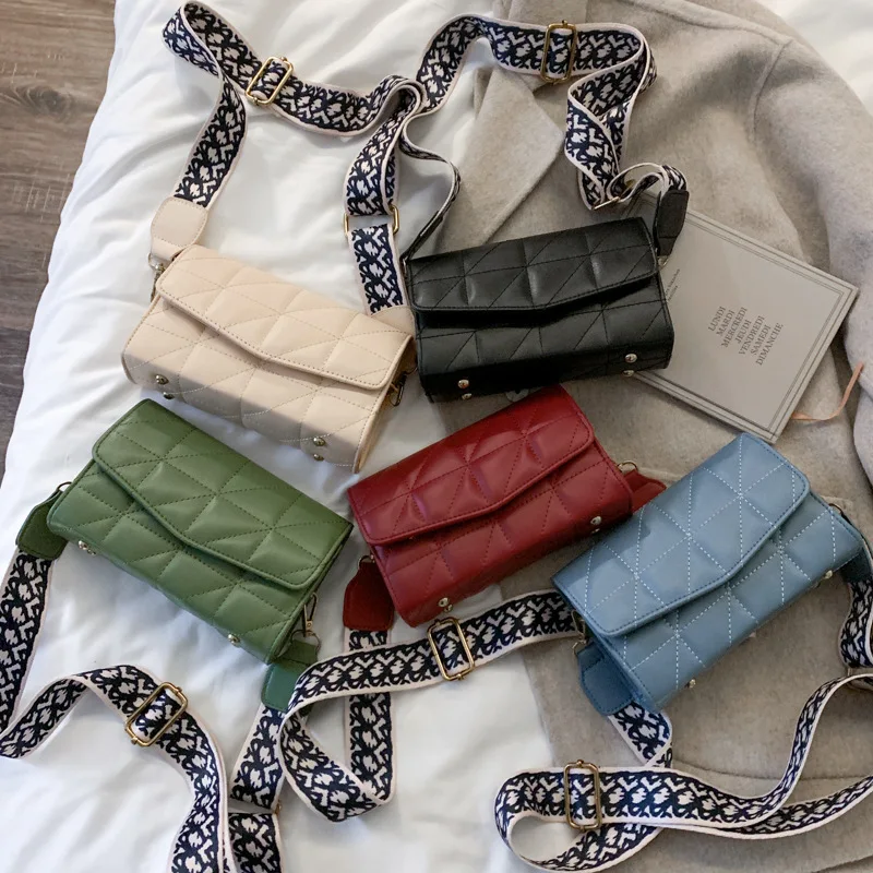 

Wide-Strap Spiraea Small Square Bag Women's 2019 New Style WOMEN'S Fashion Handbag Versatile Casual Shoulder Bag