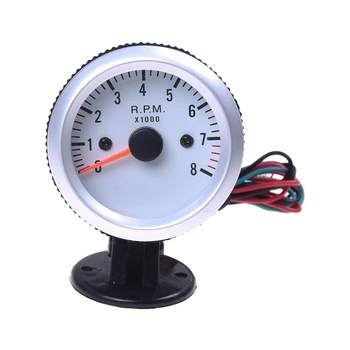 

Tachometer Tach Gauge with Holder Cup for Auto Car 2" 52mm 0~8000RPM Blue LED Light