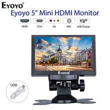 Eyoyo S501H 5," ips HDMI дисплей 4:3 ЖК Мини экран 1024X768 Поддержка VGA BNC AV USB с пультом дистанционного управления для ПК CCTV безопасности