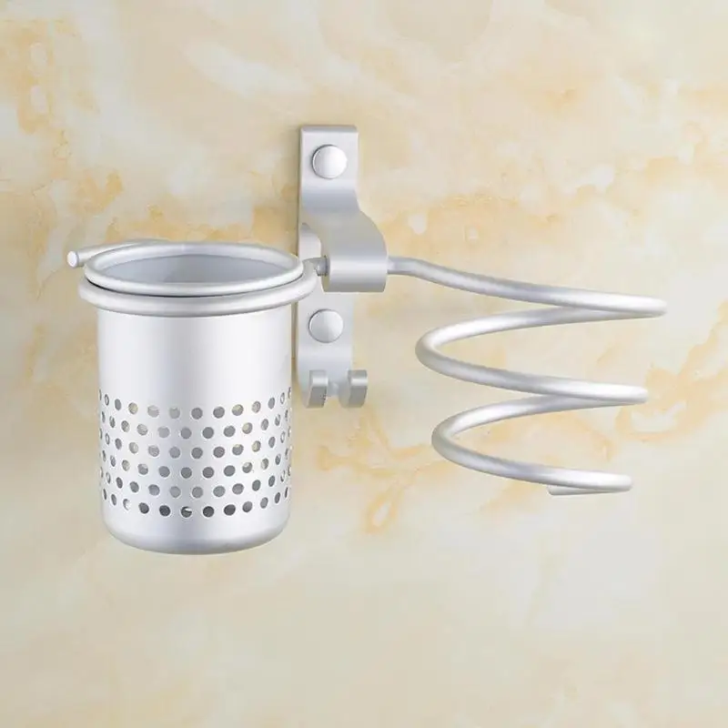 

Wall-mount Hair Dryer Holder Bathroom Salon Storage Easy to Clean Corrosion Resistance Never Rust Shelf Hairdryer Holder Rack