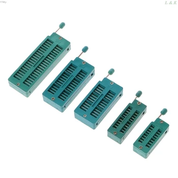 

16 20 24 28 40 P Pin 2.54MM Green DIP Test Universal ZIF IC Socket Welding Type L29K