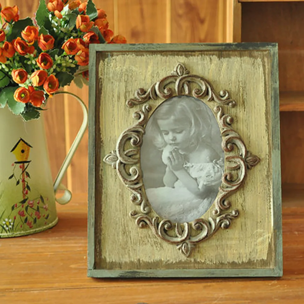 Shelf Christmas DIY Pictures Crafts Wedding Vintage Family Home Desk Decoration Standing Photo Frame Wooden Gift