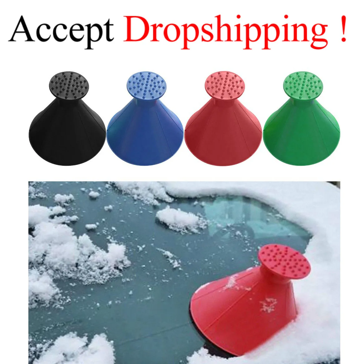 

Magic Windshield Ice Scraper for Car Window Ice Scraper Remove Snow Shovel Cone Shaped Funnel Round Scrapers Cleaning Snow Tool