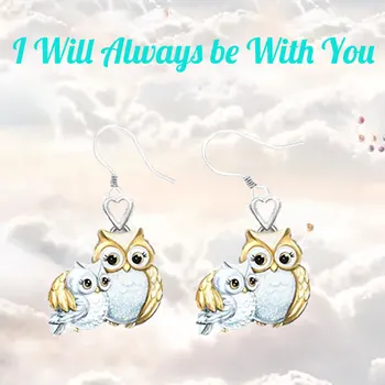 

Mother Kids Animal Owl Earrings for Women Girls Fashion White Gold&Yellow Gold Color Birthday Jewelry Gifts Dropshipping