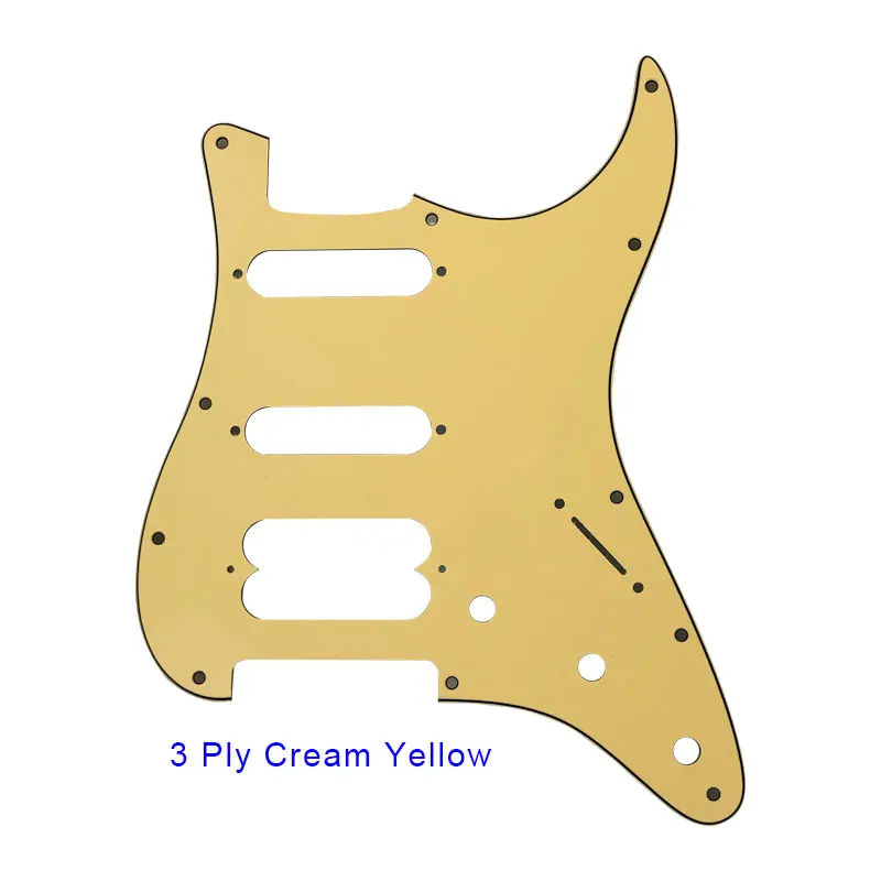 3 Ply Cream yellow Pleroo гитарные части-для FD US 11 монтажное винтовое отверстие Стандартный пусковой проигрыватель Hss гитара накладка двойной пикап винтовое отверстие - Цвет: 3 Ply Cream yellow