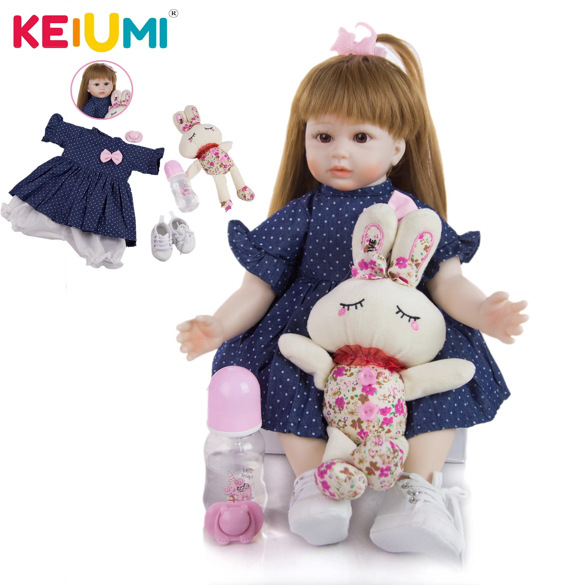 Кукла Reborn KEIUMI Мягкая тканевая кукла-Реборн 19 дюймов подарок для ребенка на день
