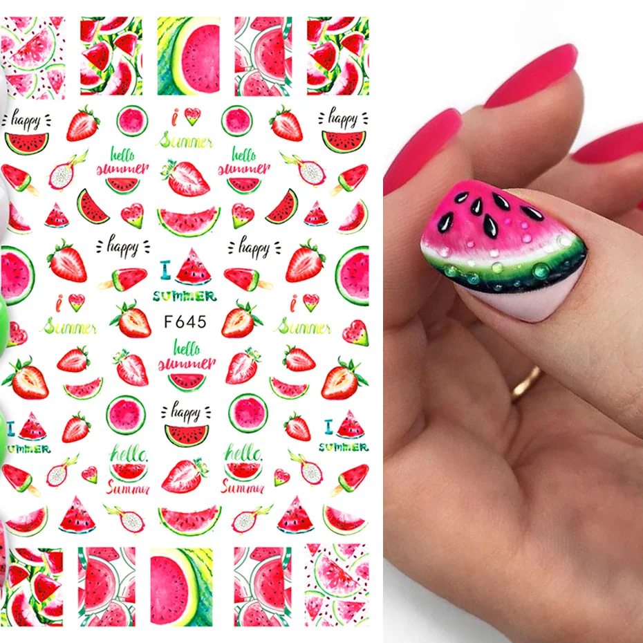 3D Nail Slider Black Russia Letter Sticker Decals Flamingo Design Adhesive Manicure Tips Nail Art Decorations (1)