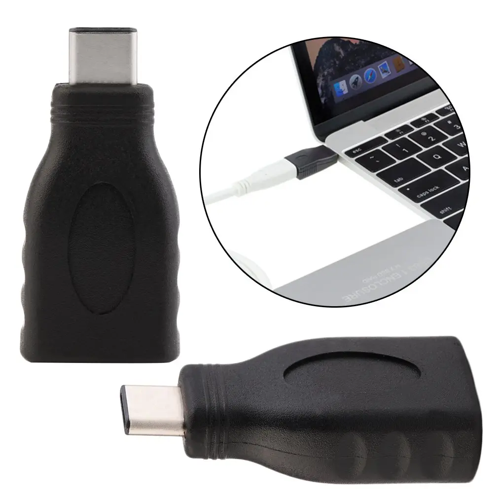 

Black USB 3.1 Male to USB 2.0 Type A Female Adapter Connector for MacBook