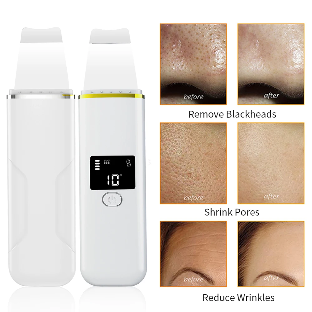 Purificador da Pele Cuidados com o Rosto Dispositivo de Elevação Ultrasonic Limpeza Profunda Importação Recarregável Ems Esfoliante Acne Remoção Cravo Pore Íon 4 Purificador da pele