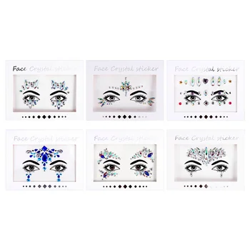 

6 Sheets Face Jewels Shiny Creative Crystal Sticker Rhinestone Sticker Gems Stickers Diamonds Stickers for Body