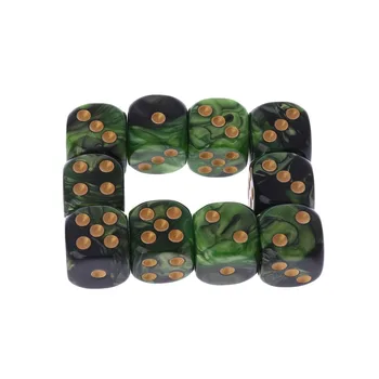 

10 Pcs 16mm Resin Dice D6 Black Green Gold Points Round Edges KTV Bar Nightclub Entertainment Tools Adult Toys Au20 19 Dropship