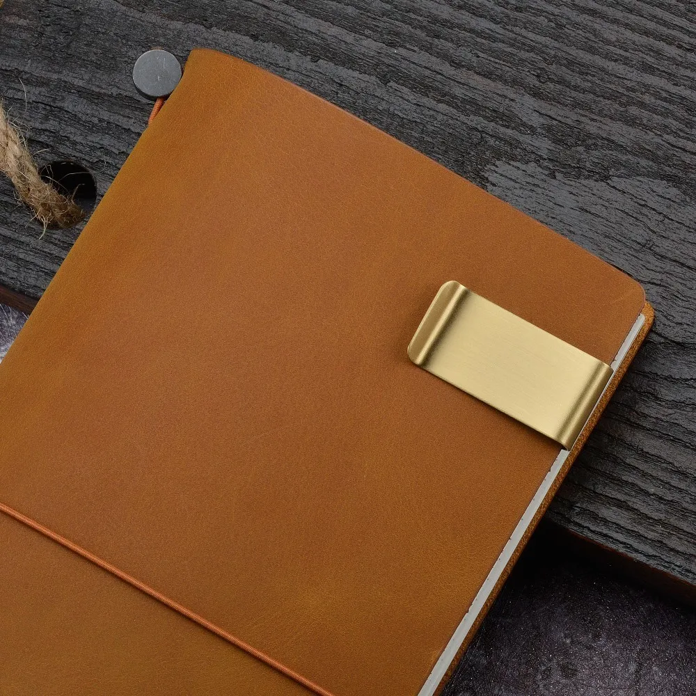 HandNotebook латунная ручка из нержавеющей стали для натуральной кожи туристические журналы из воловьей кожи c07 дневник металлический зажим
