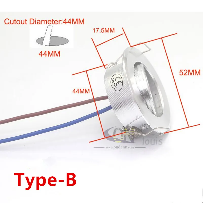 220V LED Mini ceiling LED spot light lamp dimmable 3W mini LED downlight silver Mini downlight - Испускаемый цвет: Type-B