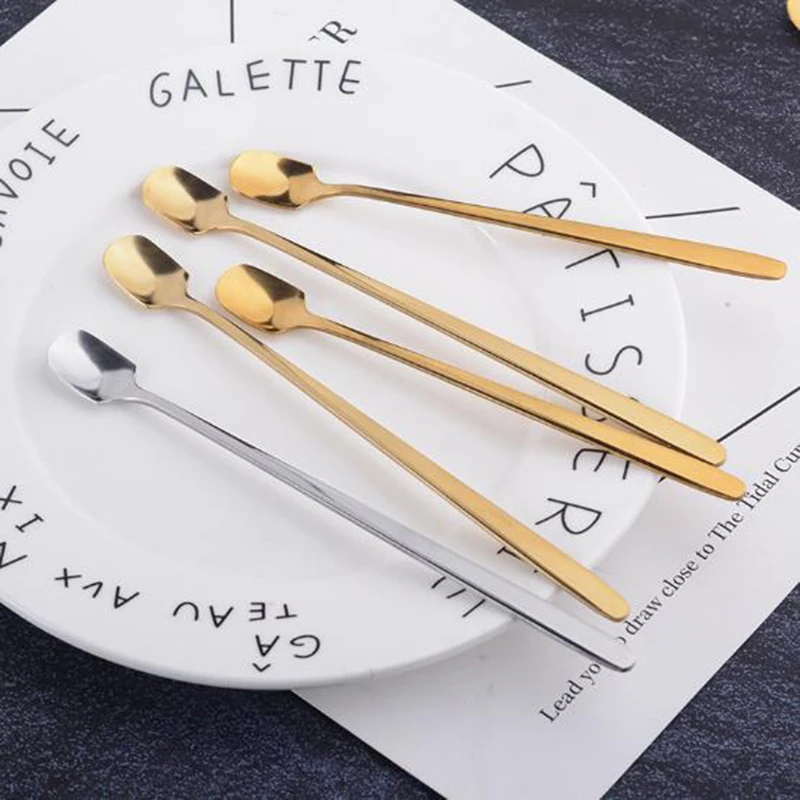 Кофейная ложка из нержавеющей стали с длинной ручкой для смешивания кружка