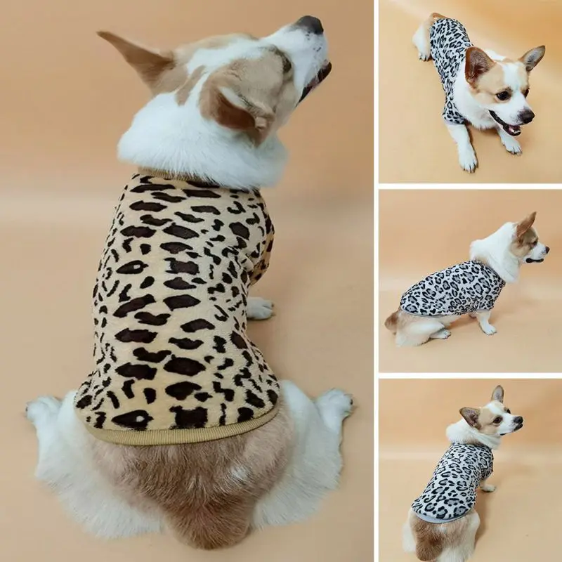 Leopard Print Sweater for Dog | Pullover Dog Clothing | Dog Winter Clothes